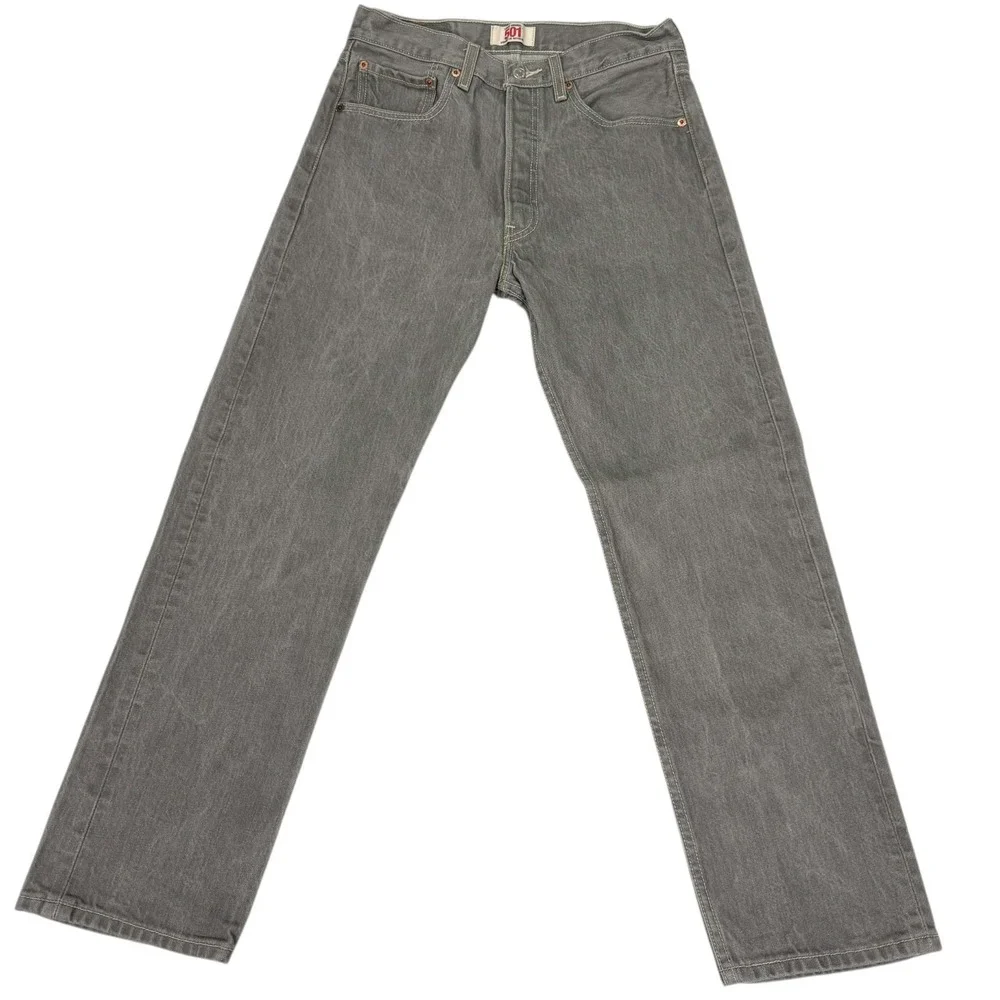 Levi's Men's 501 Straight Leg Button Fly 100% Cotton‎ Gray Jeans 32x32 Act 30x29